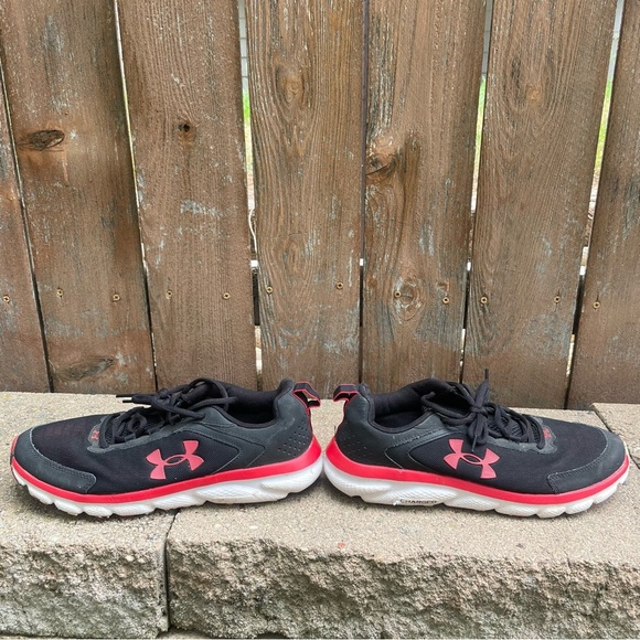 UNDER ARMOUR Men’s Black Red Charged Assert Sneakers Size 8.5 - Picture 5 of 10